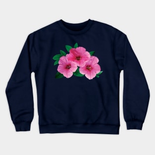 Petunias - Three Pink Petunias Crewneck Sweatshirt